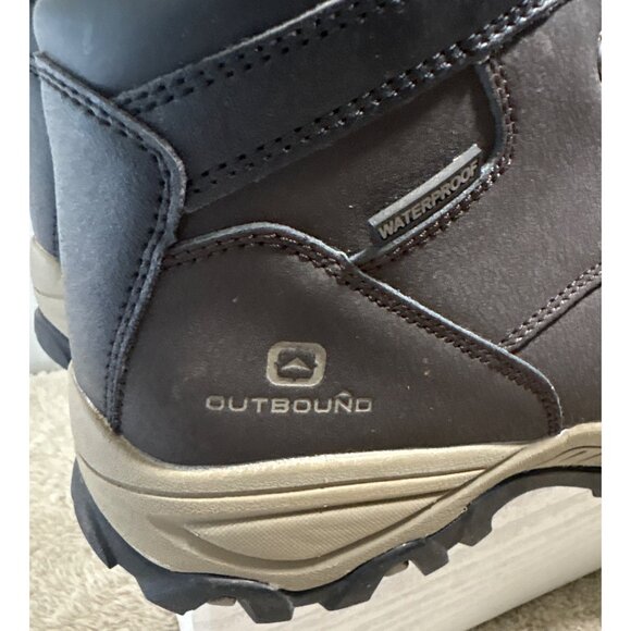 Outbound Mens Boots Waterproof Hiking Boots Size 9 Yukon Brown EUC - Picture 3 of 12